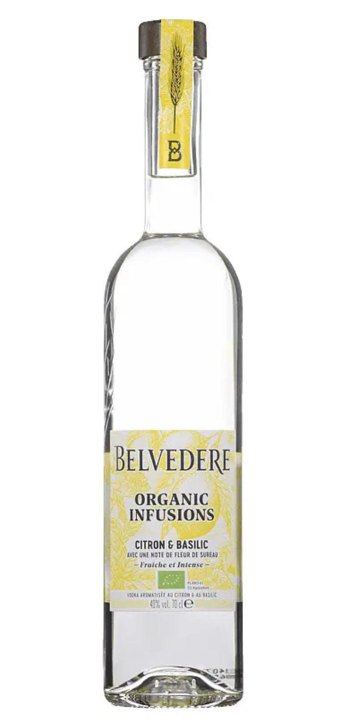 Vodka Belvedere Organic Infusions Citron et Basilic, 70 cl