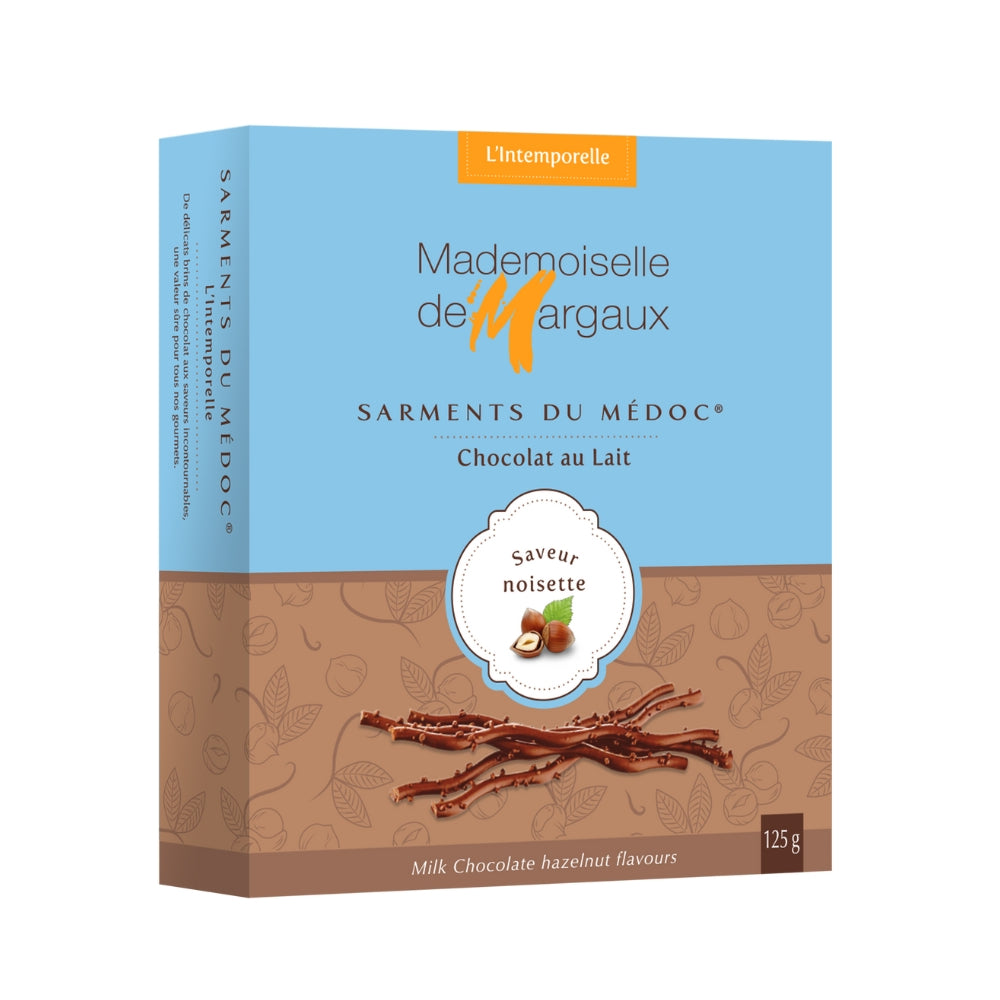 Mademoiselle de Margaux Sarments du Médoc chocolat lait noisette, 125 gr