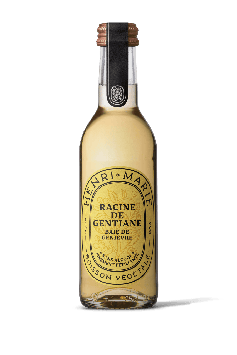 Henri Marie Racine de Gentiane et Baie de Genièvre, pétillant naturel sans alcool, BIO, 25 cl